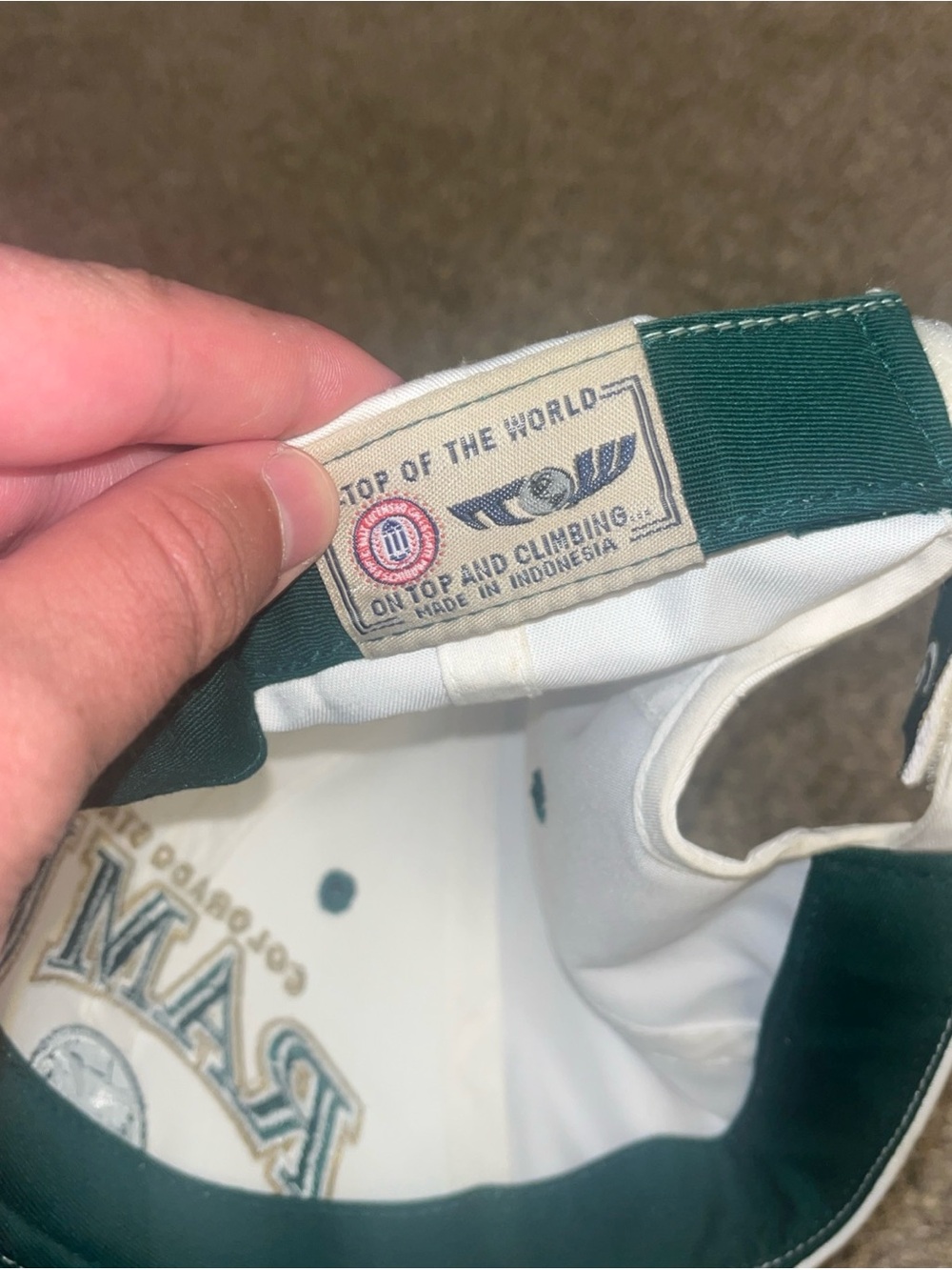 Colorado State University CSU Rams Hat Cap Ram U White Adjustable Never Worn New - Picture 4 of 8